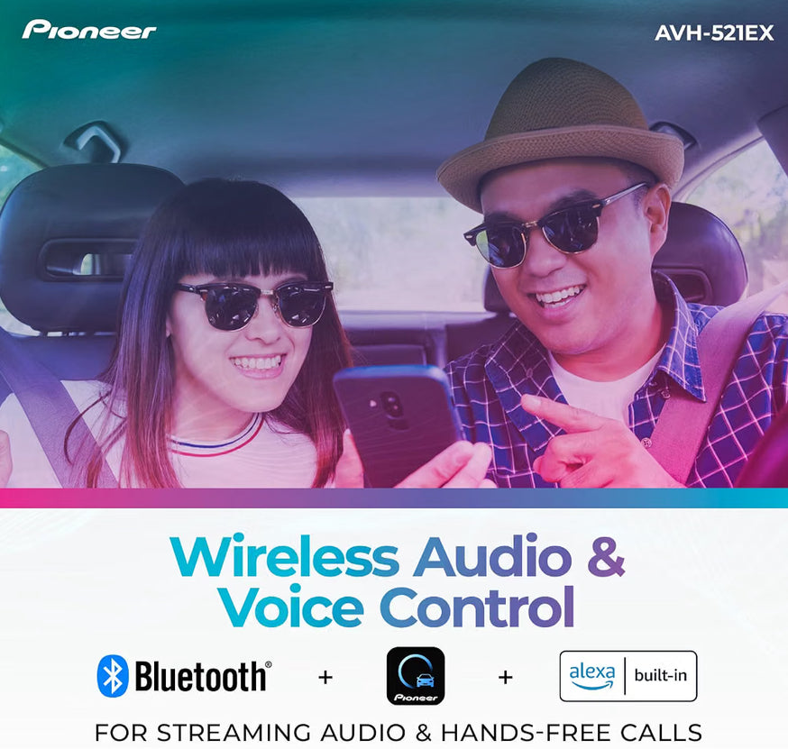 Pioneer AVH-521EX 6.8" Resistive Touchscreen Double Din Car Stereo
DVD Multimedia Receiver, Bluetooth, Backup Camera, SiriusXM, USB, FLAC Playback, MIXTRAX, 13-Band EQ, AM/FM Radio Preouts