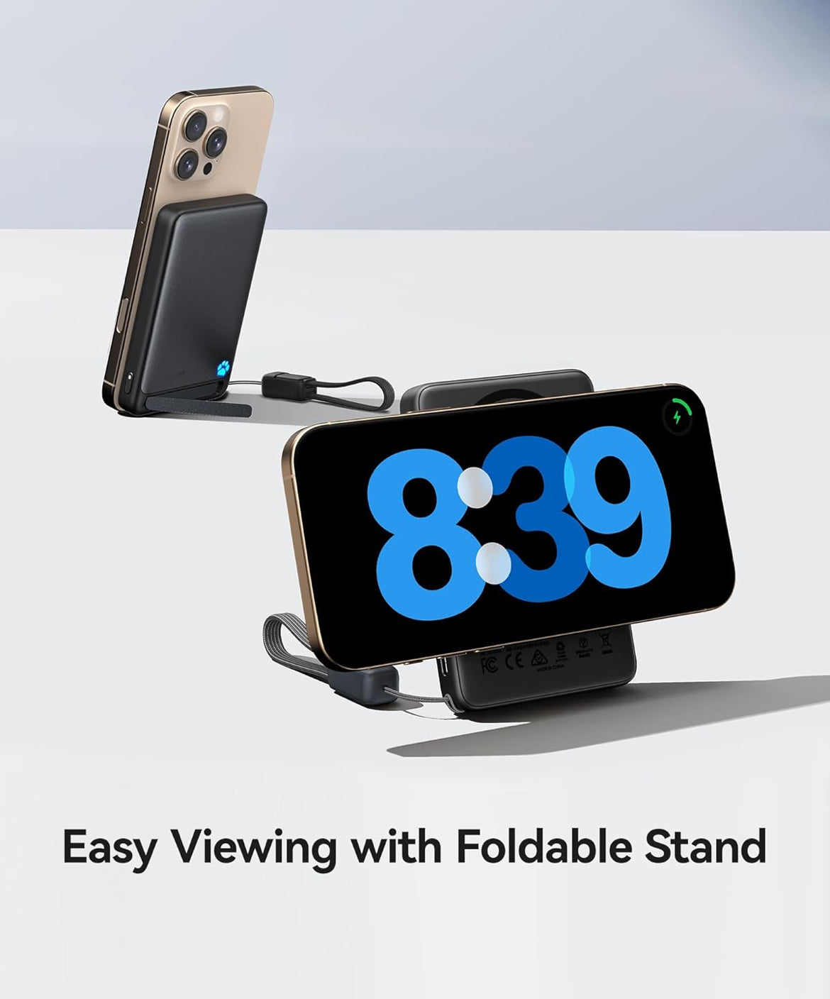 INIU for MagSafe Portable Charger Wireless Fast Charging, Slimmest 10000mAh 45W Power Bank with USB C Cable & Stand - (Black)