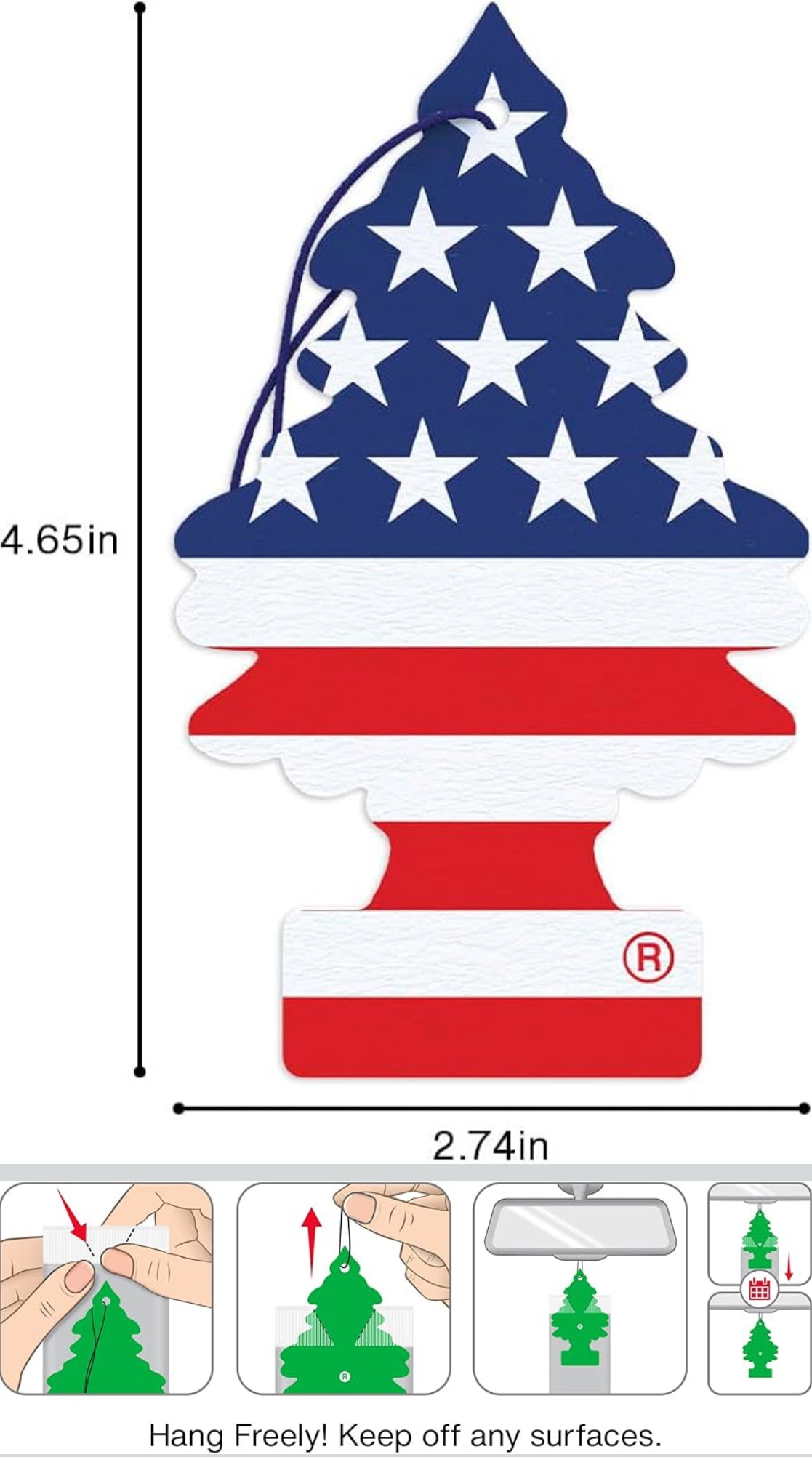 LITTLE TREES Kar Lugverfrisser Hangende Boompie Langdurige Geur - America, (24) Lugverfrissers