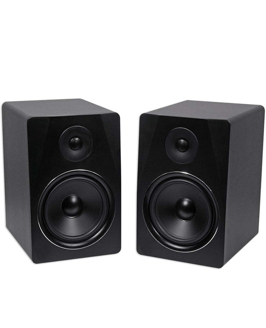 Rockville APM8B Aangedrewe USB Studio Monitor Luidsprekerpaar in Swart, 8", 2-rigting, 500W, EQ, MDF Hout, RCA/XLR