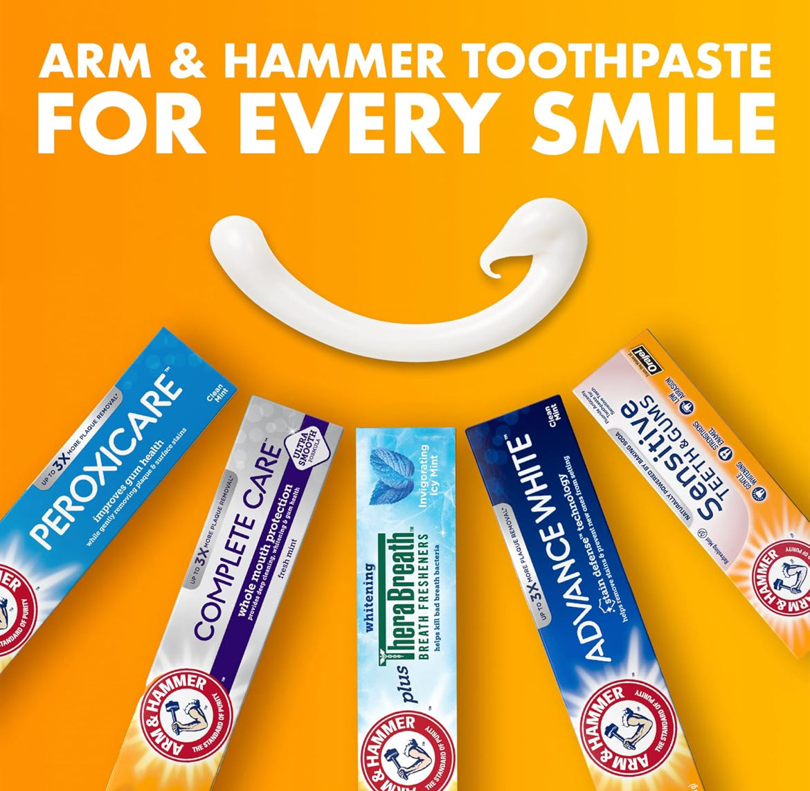 ARM & HAMMER Advance White Toothpaste Stain Defense, Fluoride - Clean Mint Flavor, 6.0 Oz (Pack of 4)