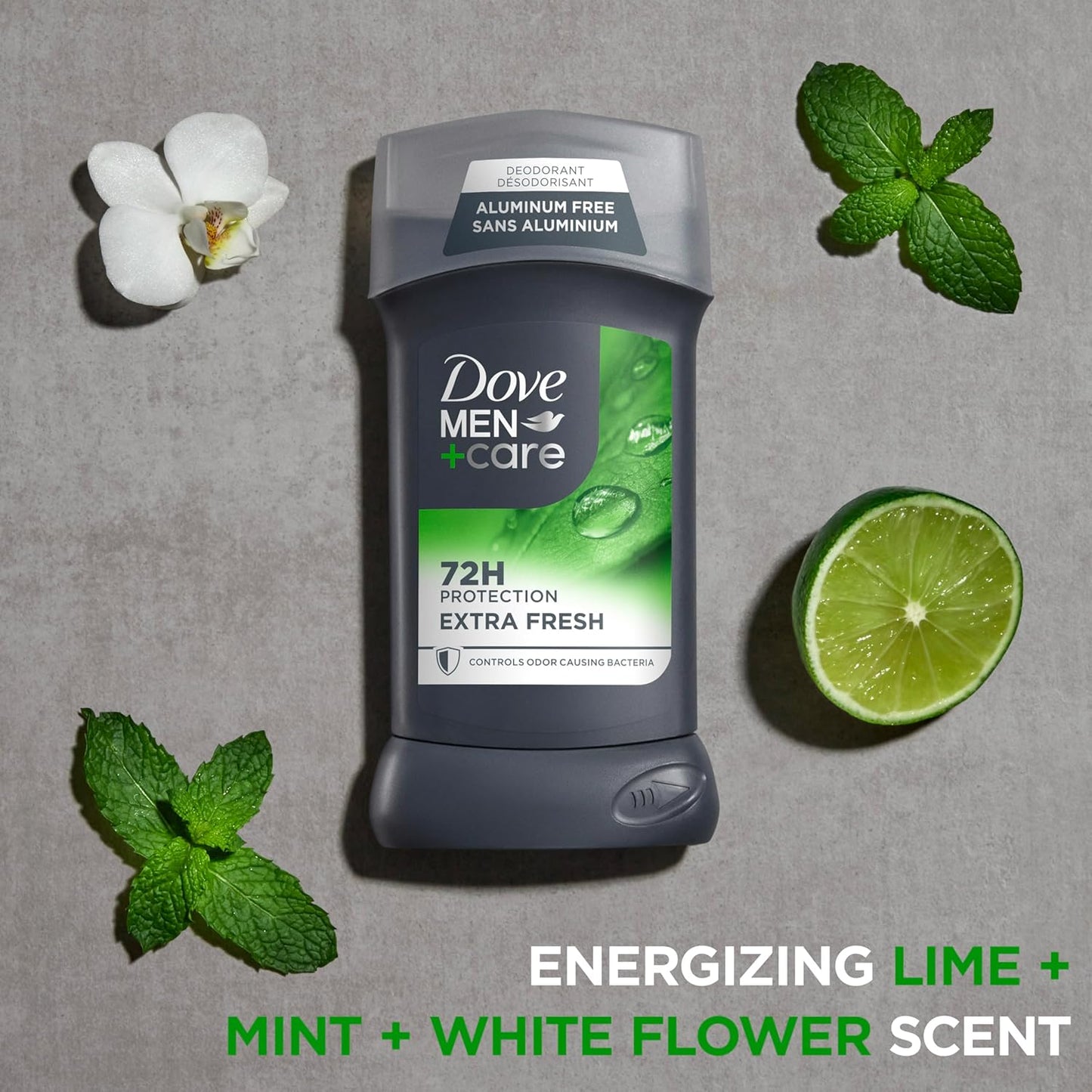 Dove Men Deodorant Stick for Men Extra Fresh Aluminum Free 72-Hour Odor Protection - 3 oz (4CT)
