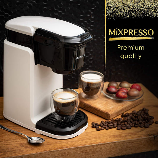 Mixpresso Enkelkoppie Koffieblaaier - Vinnige Brou, Een-Druk-Funksie, 350ml Eenkoppie Koffiemaker