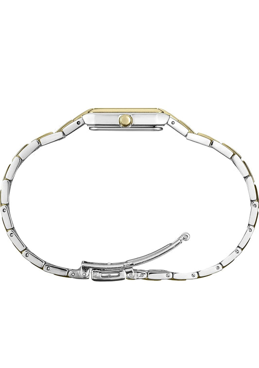 SEIKO Juweel-geïnspireerde Vlekvrye Staal Horlosies met Opvoubare Armband en Krapbestande Hardlex Kristal, 30m Waterbestand - Swart
