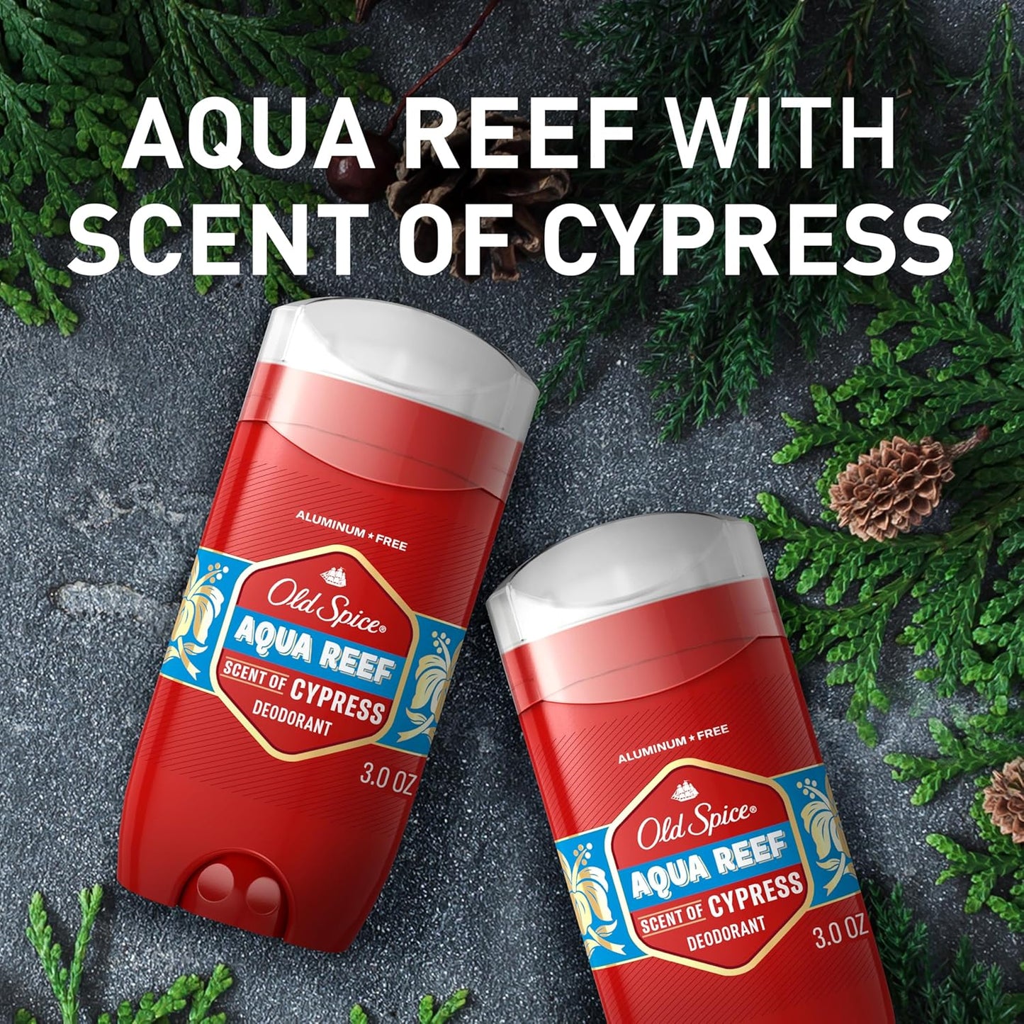 Old Spice Aluminum Free Deodorant for Men, 24/7 Odor Protection, 24/7 Freshness & Lasting Scent - Aqua Reef (Pack of 2)