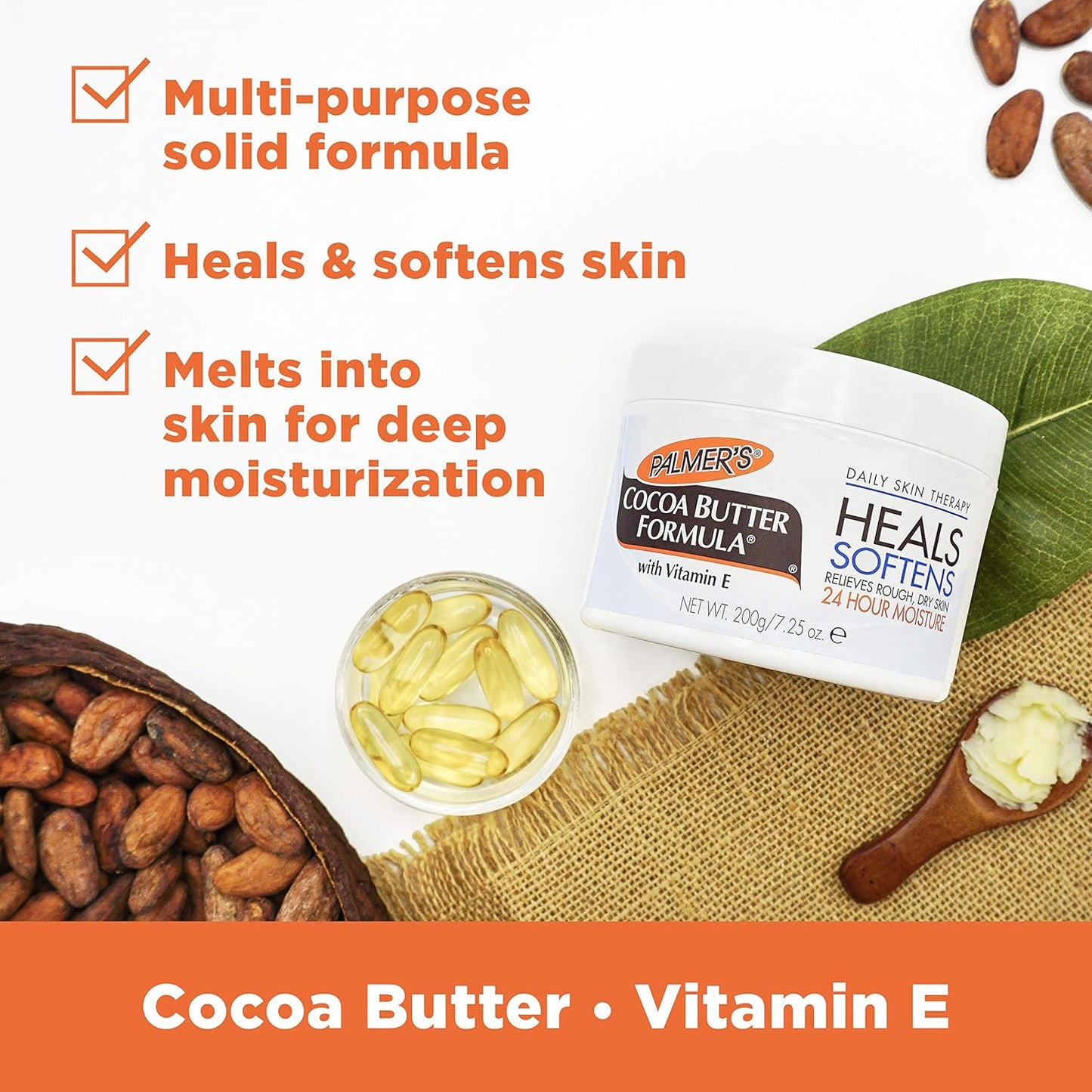 Palmer’s Cocoa Butter Formula Daily Skin Therapy Solid Lotion w/ Vitamin E - 7.25 oz (Pack of 3)