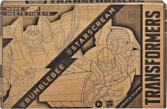 Transformers 7-inch Toys Heroes and Villains Bumblebee and Starscream 2-Pack Action Figures - (Ages 6 and Up)