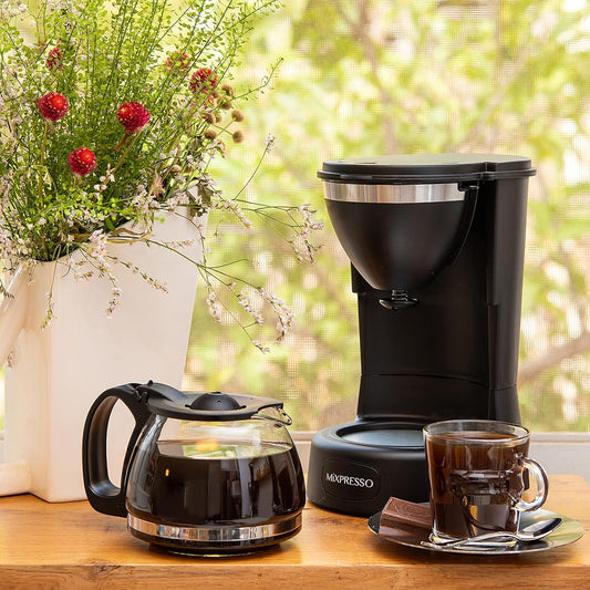 Drupkoffiemaker deur Mixpresso Coffee (6 Koppies), Swart