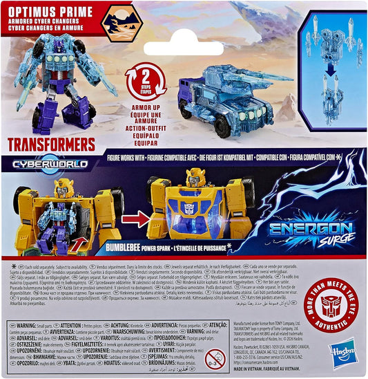 Transformers CYBERWORLD Optimus Prime Armored Cyber Changers Energon Surge