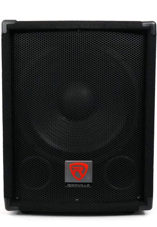Rockville (2) SBG1128 12" Pro DJ PA Subwoofers+5000w 2-Kanaal Versterker+Kabels