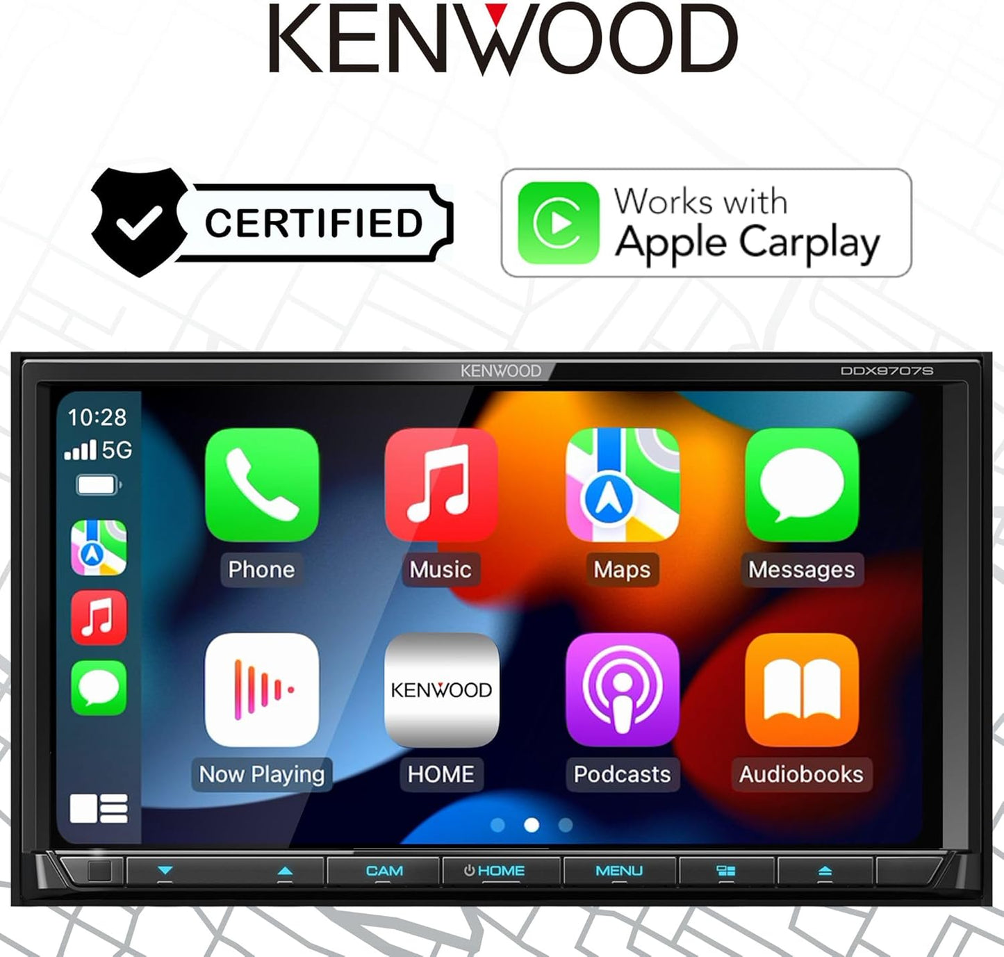 KENWOOD 6.95" Kapasitiewe Raakskerm DVD Multimediaspeler met Apple CarPlay en Android Auto Besoek die Kenwood-winkel