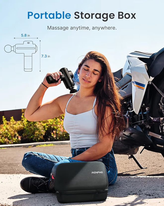 Massage Gun Deep Tissue Percussion Handheld Neck Massager Electric Mini Back Massagers with Carry Case