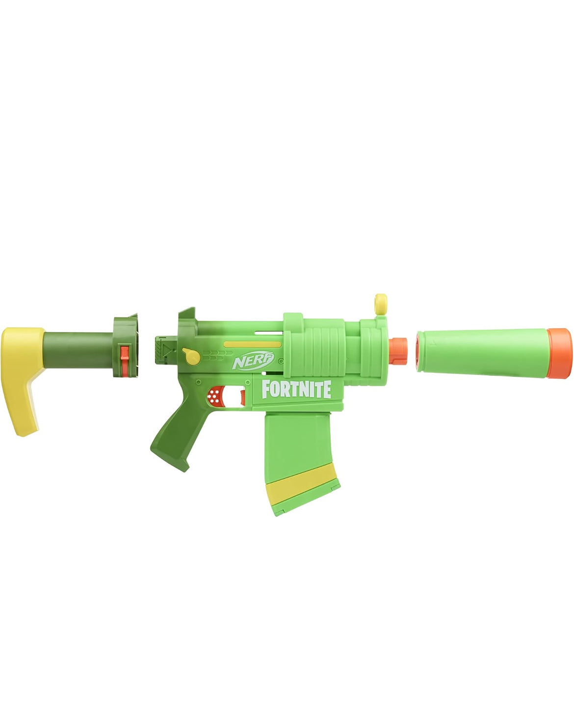 Nerf Fortnite SMG-Zesty Blaster, 10 Nerf Elite Darts, 10-Dart Clip, Removable Stock & Barrel, Fortnite Gifts for Boys & Girls