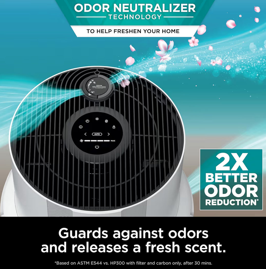 Shark Air Purifier for Home HEPA Air Filter Powerful Multi-Room Purification- WHITE