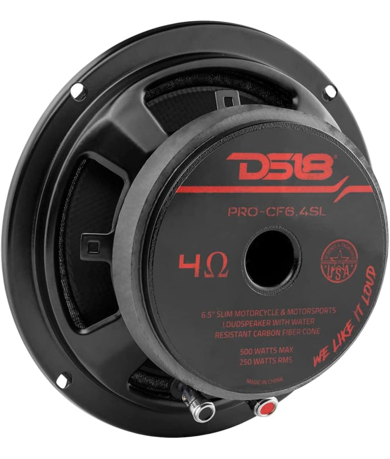 DS18 PRO-CF6.4SL 6.5" Slim Mid-Bass Loudspeaker - Great Speaker for Motorcycles and Powersports - 1 PC