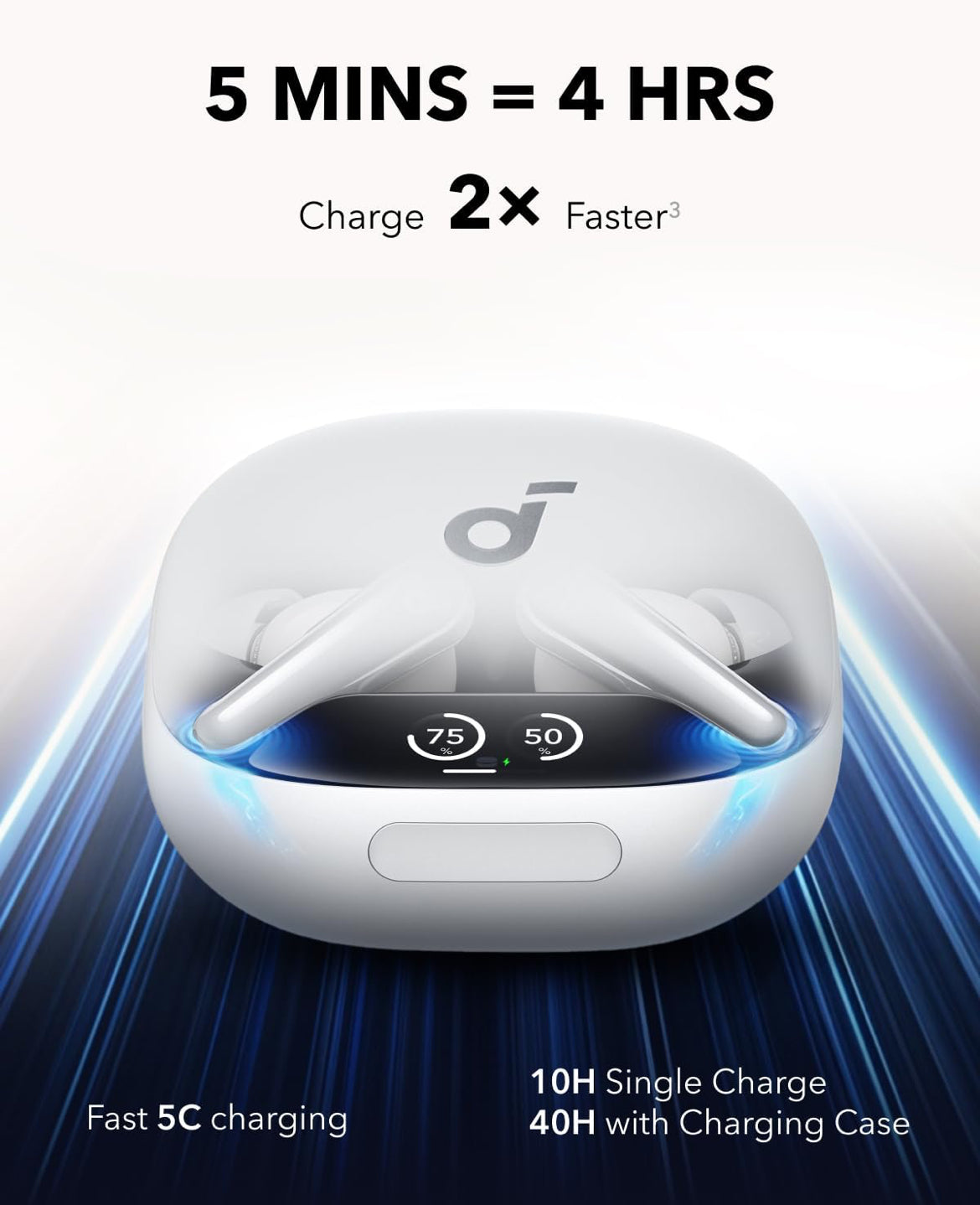 Soundcore Liberty 4 Pro by Anker, Noise Cancelling Wireless Earbuds, 7-Sensor and Real-Time Adaptive Noise Cancelling, 2× Faster Charging, Studio-Level Hi-Fi Music, Clear Calls with 6 Mics and AI