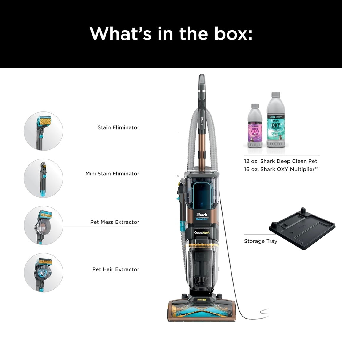 Shark CarpetXpert HairPro with StainStriker, Upright Carpet Cleaner - NEW