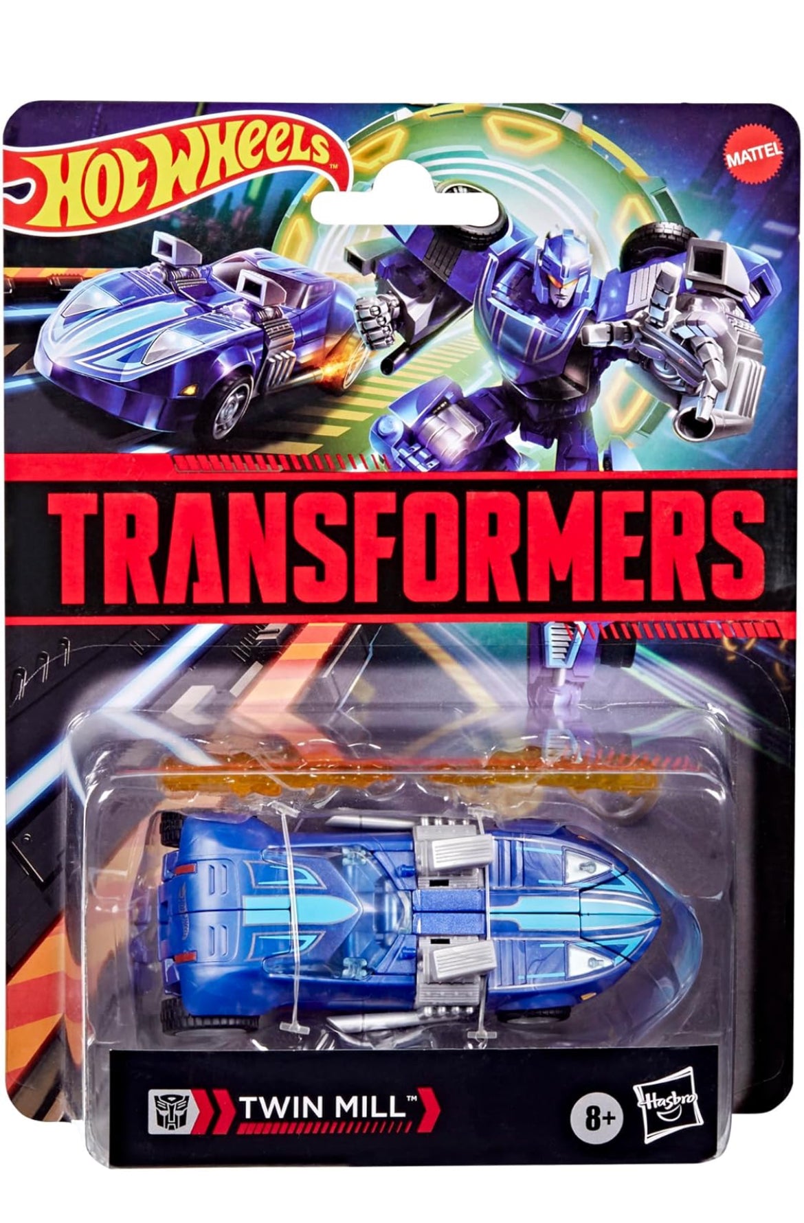 TRANSFORMERS Collaborative Hot Wheels x Twin Mill, Deluxe Class 5-Inch Robot Action Figure Converts to Racecar, Car Toys for Ages 8+
