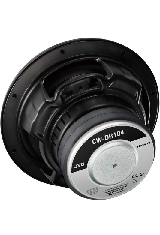 JVC CW-DR124/104 DRVN 4-ohm 350 Watt Motorklank Subwoofer - Enkel (Swart) met Betroubare Lae-Frekwensie Punch (10")