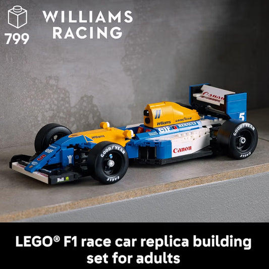 LEGO Icons Williams Racing & Nigel Mansell F1 Model Car Kit - Building Set F1 DIY Craft for Display