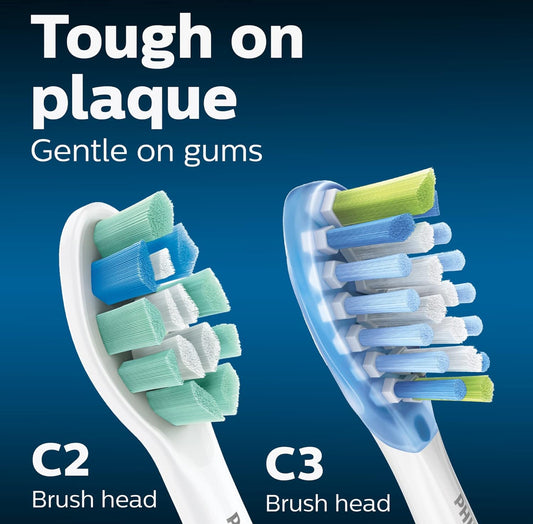 Philips Sonicare Egte Tandeborselkop Verskeidenheidpak, C3 Premium Plaque Control en C2 Optimal Control, 3 Borselkoppe - Wit