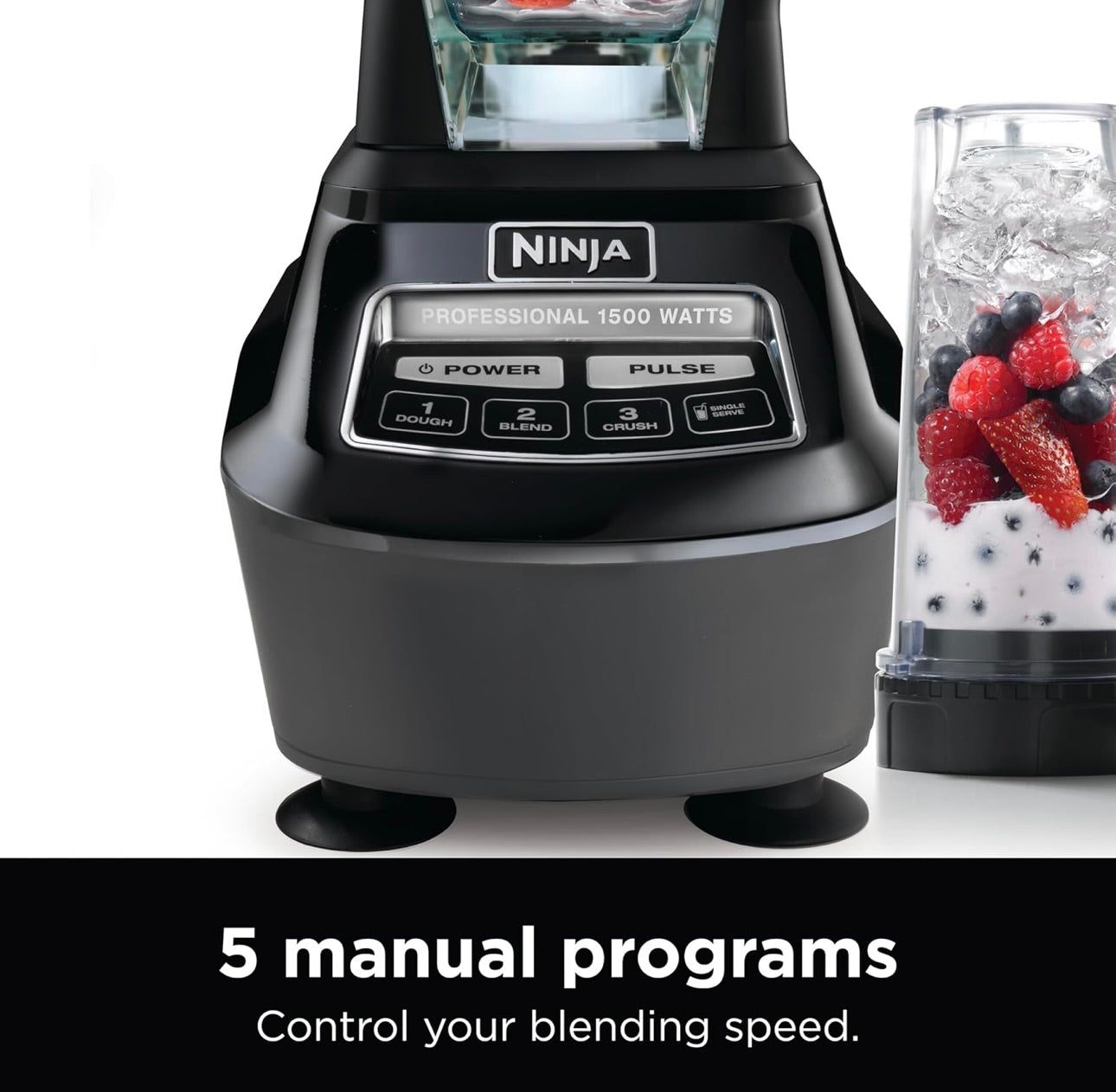Ninja Blender, Food Processor, Blender for-Smoothies, Includes Pitcher, Smoothie Cup, and 8-Cup Bowl Mega Kitchen System, 120 Volts - Black, BL770AMZ