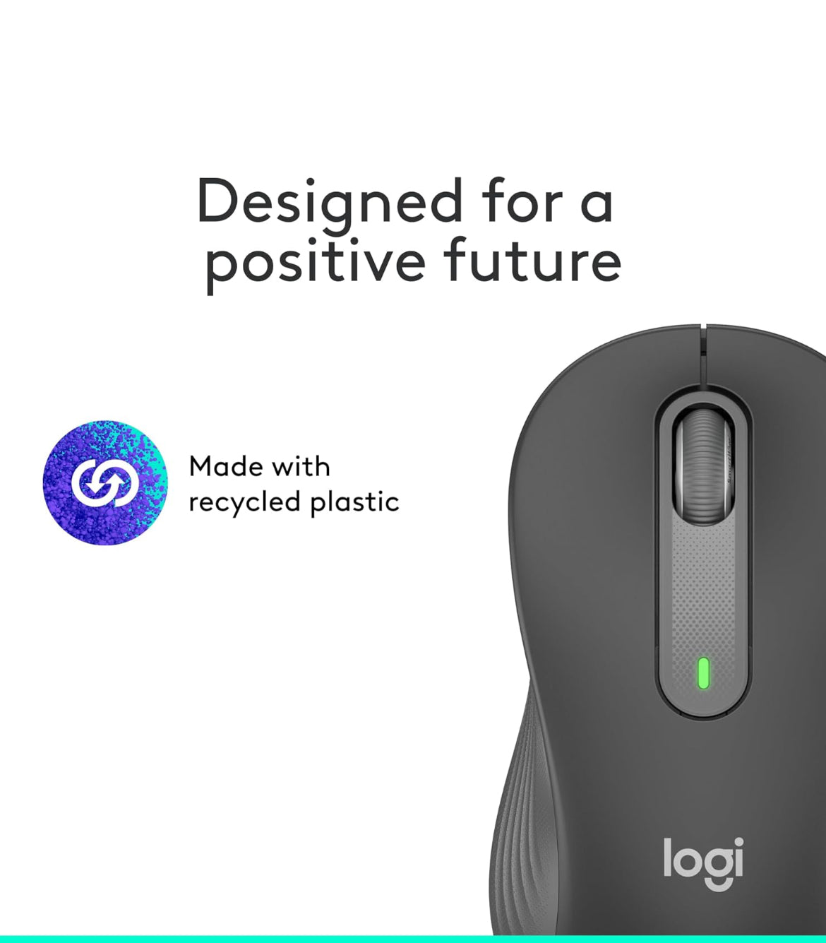 Logitech Signature M650 L Links (Grafiet) - Opties - Draadloos - Bluetooth/Radiofrekwensie - Grafiet - USB - 2000 dpi - Rolwiel - 5 Knoppies - 5 Programmeerbare Knoppies - Groot Hand/Palm Grootte -