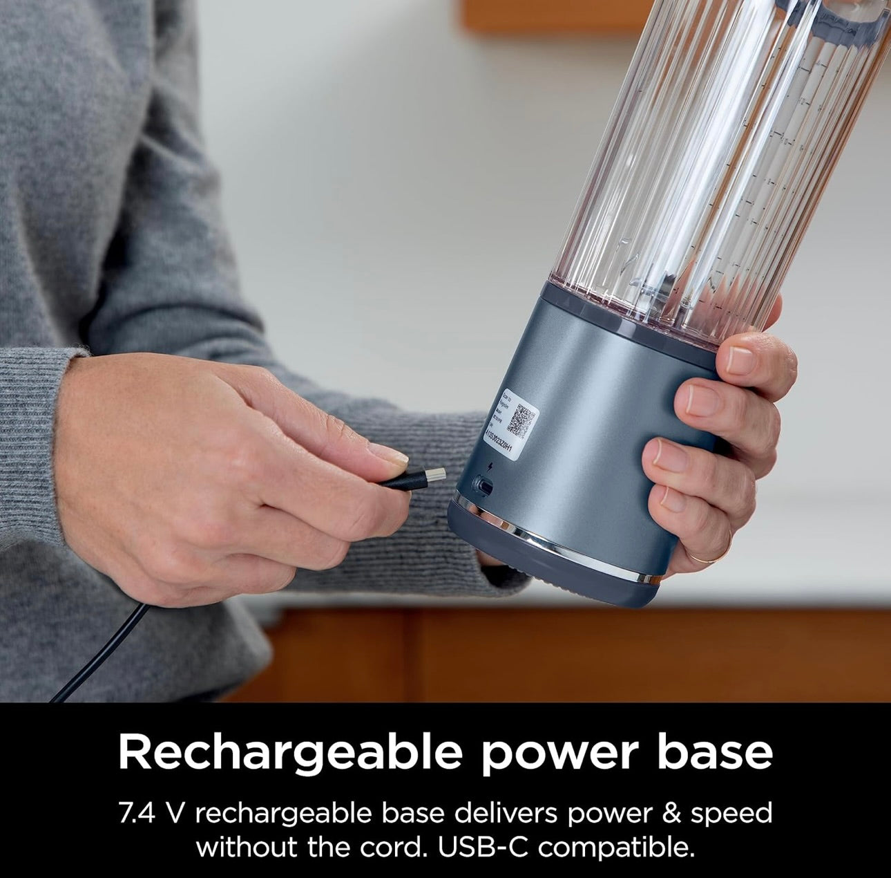 Ninja BC151NV Blast Portable Blender, Cordless, 18oz. Vessel, Personal Blender-for Shakes & Smoothies- Dishwasher Safe Parts -Blue