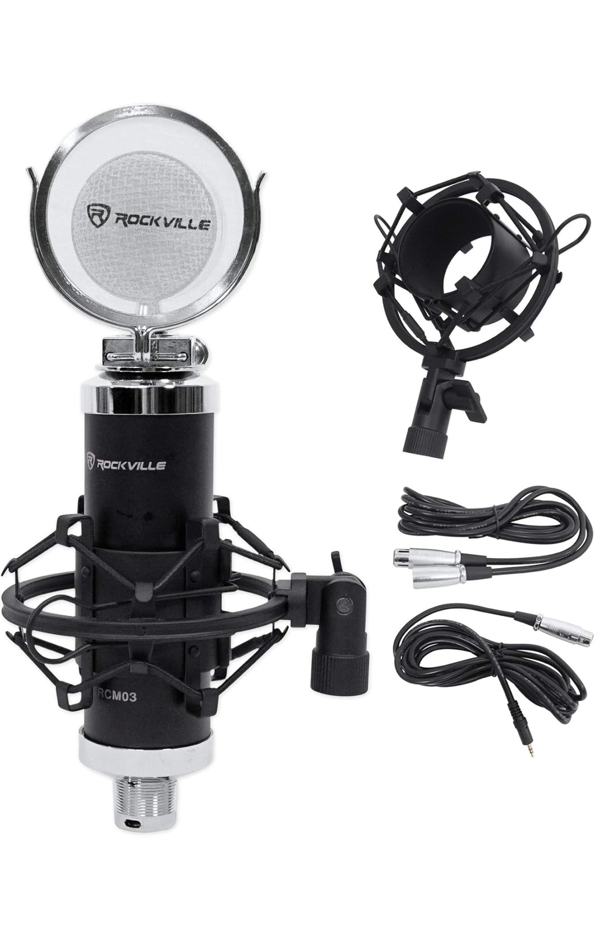 Rockville 2 APM6W 6.5" 350w Studio Monitors+36" Stands+Pads+Headphones+Mic