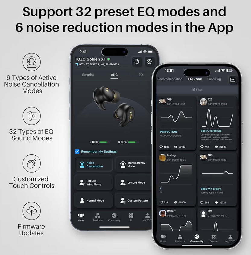 Golden X1 Wireless Earbuds Balanced Armature Driver and Hybrid Dynamic OrigX Pro, LDAC & Hi-Res Audio Wireless, Noise Cancellation - Galaxy Black/Blue