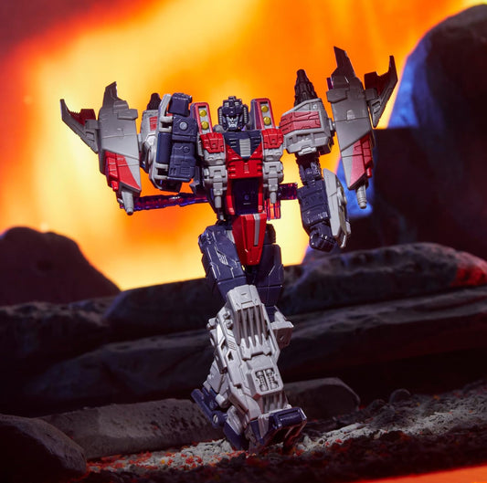 Transformers Legacy United Voyager Klas Cybertron Universe Starscream, 7-duim Omskepbare Aksiefiguur, 8+ Jaar