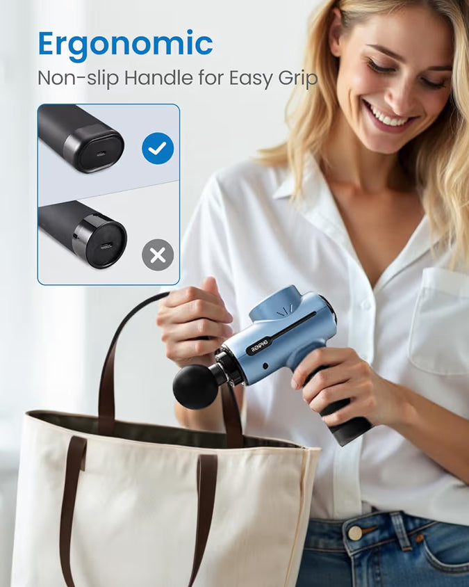 Active Blue - Massage Gun Deep Tissue Portable Percussion Massager for Back and Neck, Handheld Device with Carry Case