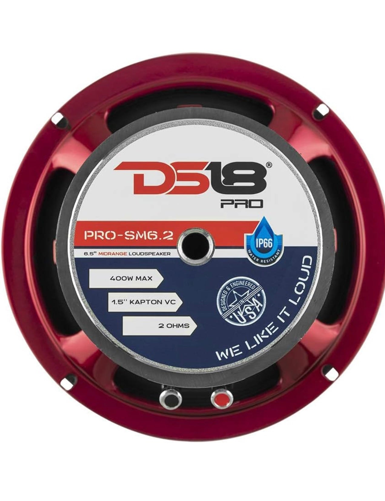 DS18 PRO-SM6.2 Slim Loudspeaker - 6.5", Midrange 400W Max Power 2 Ohms IP66 Water Resistance 1PC