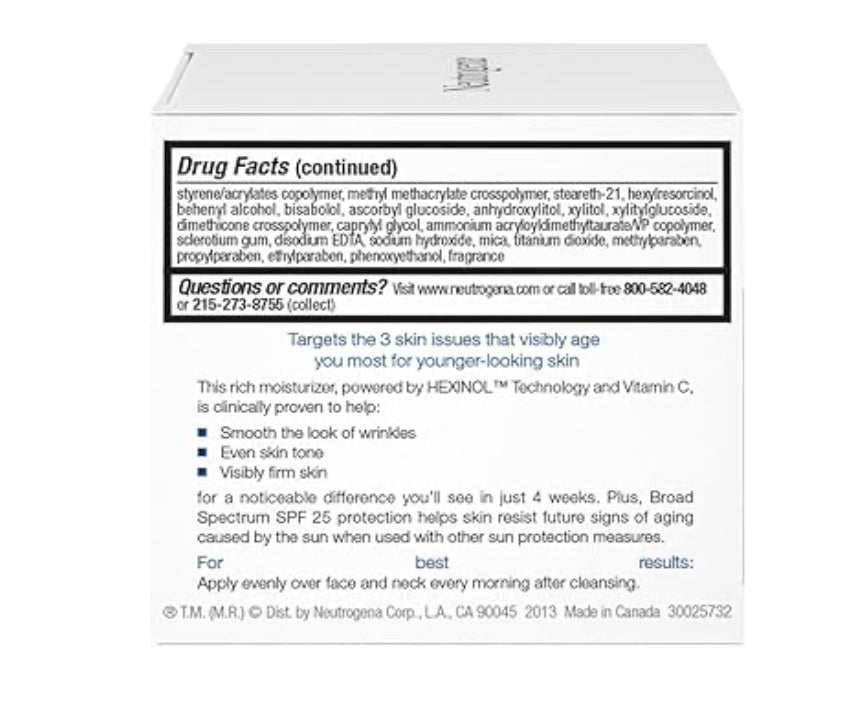 Neutrogena Triple Age Repair Gesigbevogtiger met Hexinol Vitamien C (SPF 25) Verminder sigbaar Rimpels & Maak Vel Stewiger (1.7 oz)