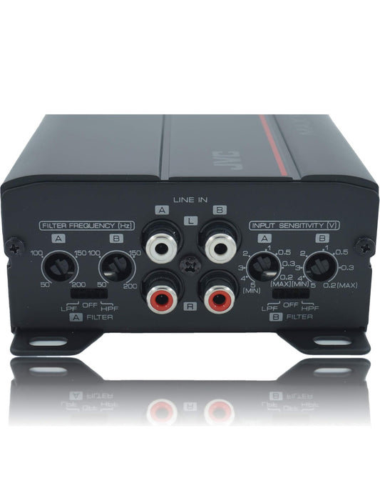 JVC KS-DR1004D 400 Watt 4-kanaal oorbrugbare versterker vir motor en mariene en RZR/ATV/UTV/wa-motorsport