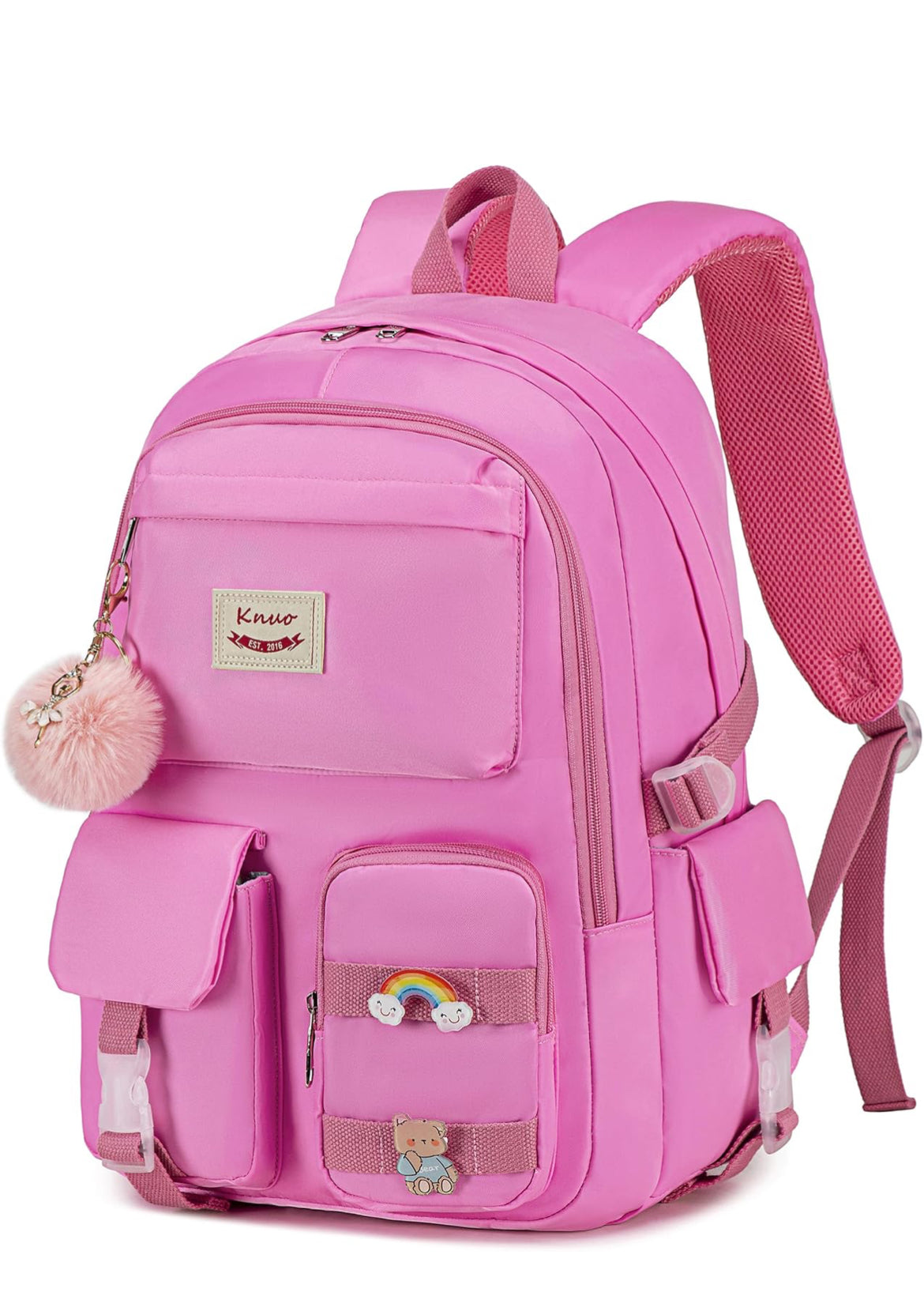 Backpack for girls Laptop Backpacks 15.6 Inch College Cute Bookbag Anti Theft Primary Elementary School Bag Casual Daypack for Teens Girls Women Students (Rose
