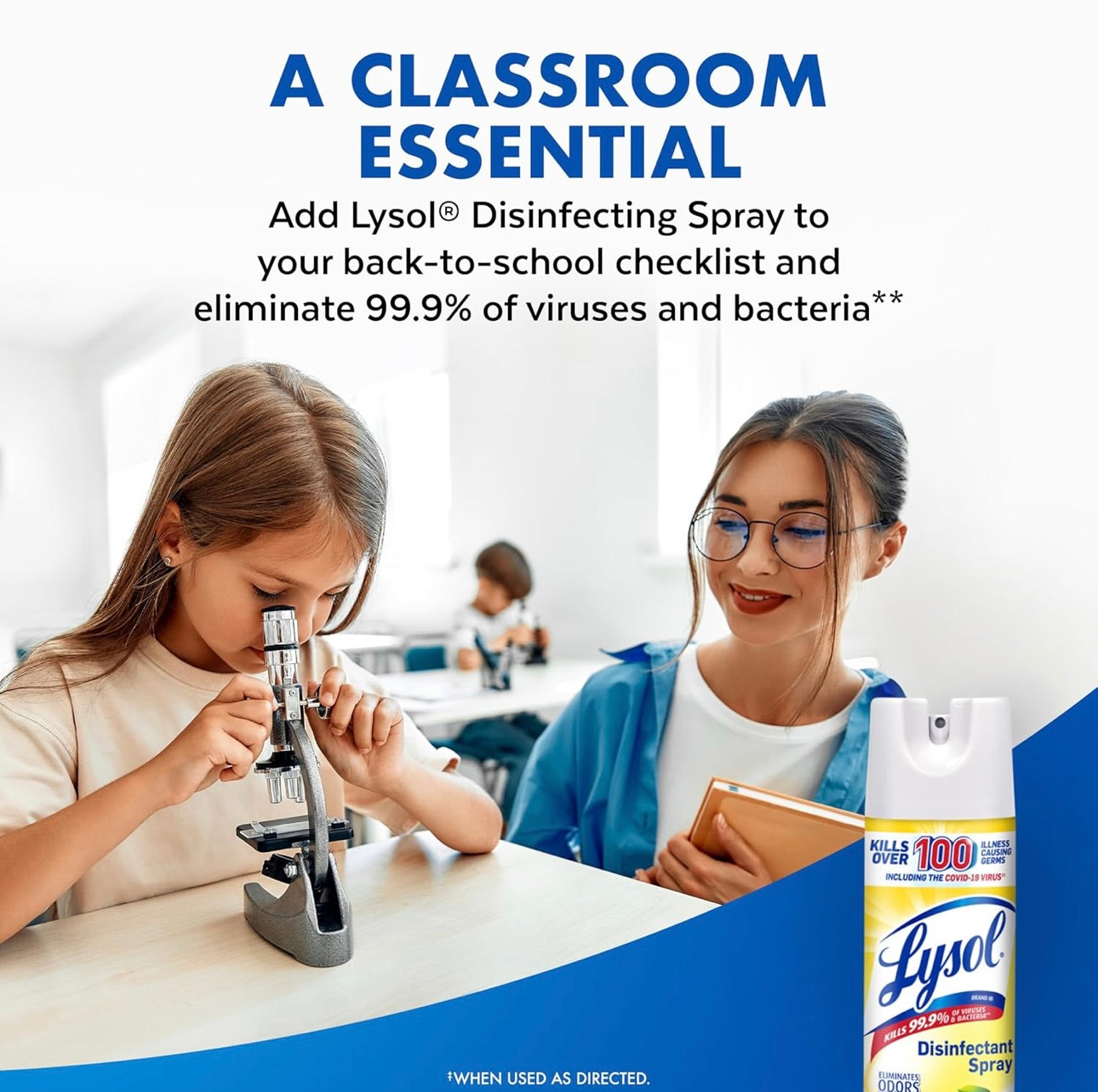 Lysol Ontsmettingssproei, Saniterende en Antibakteriese Sproei, Vir Ontsmetting en Ontgeuring, Suurlemoen Briesie, 19 Vloeistof Onse (Pak van 2), Verpakking Kan Verskil