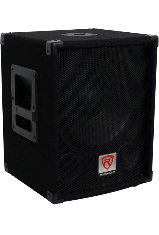 Rockville SBG1124 12" 600W Passiewe 4 Ω Pro DJ Subwoofer, Mdf/Paalmontering, Swart