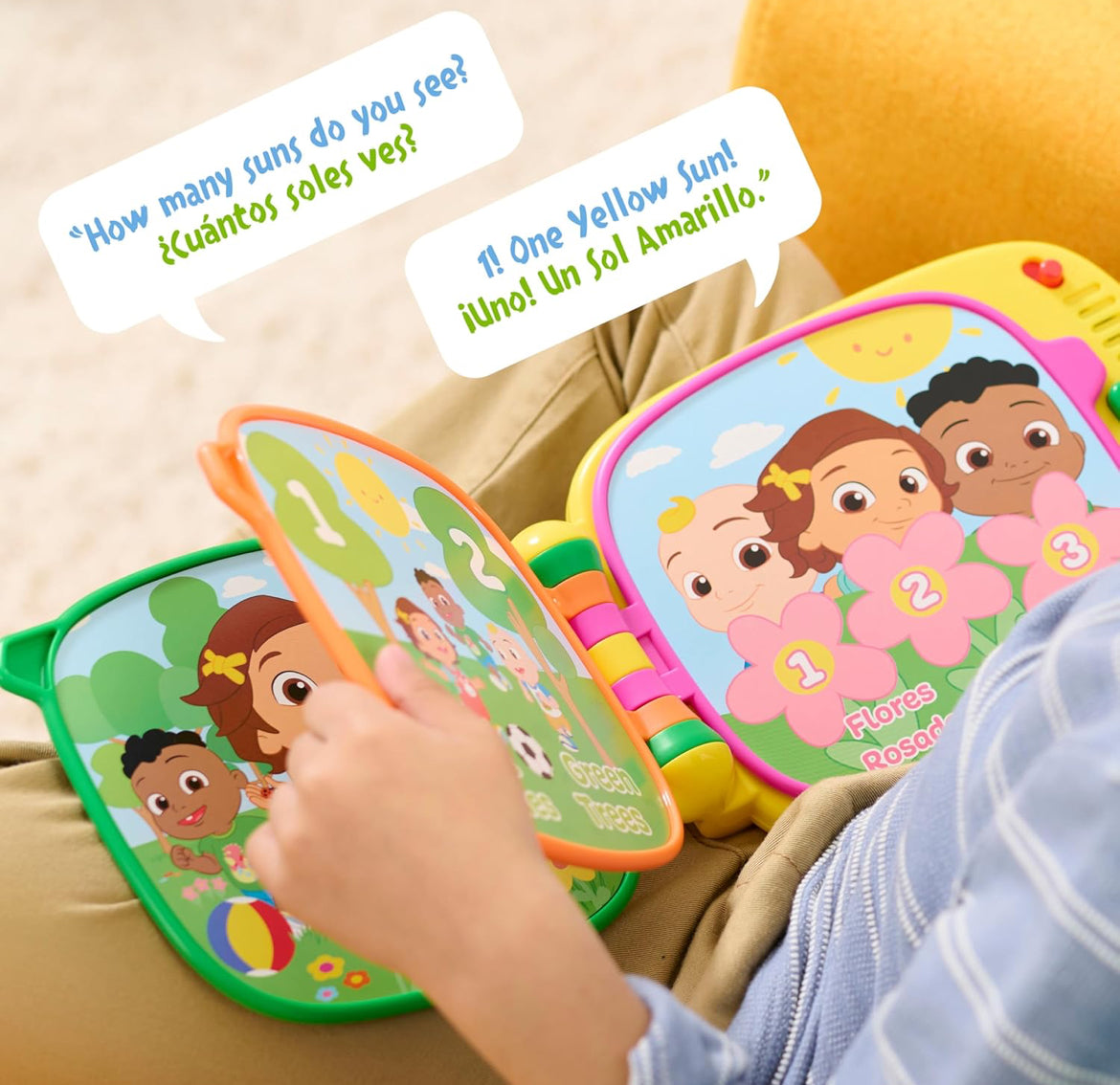 CoComelon Spanish Learning Book, 3 Interactive Modes, Over 50 Phrases and Songs, Counting, Colors, Kids Toys for Ages 18 Month by Just Play