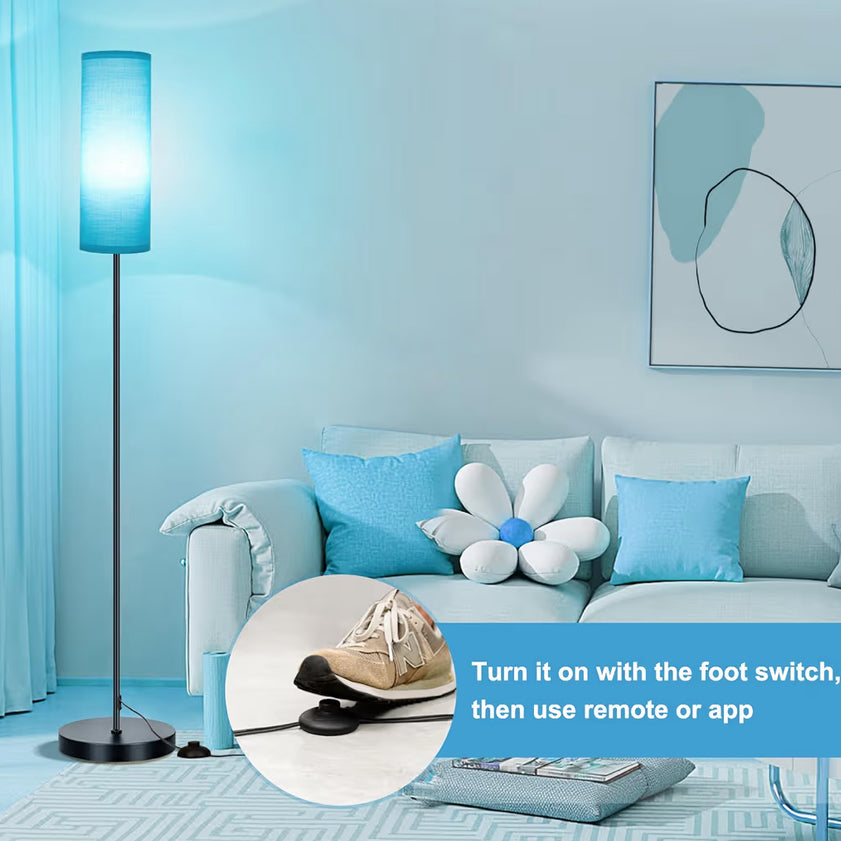 Hoë Staande Lampe, Moderne RGB Slim Gloeilamp, Verstelbare Helderheid, 800 LM - Voetskakelaar