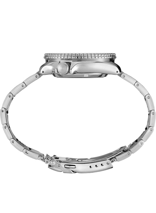 SEIKO Outomatiese Horlosie 5 Sports - Dag-/Datumkalender, LumiBrite Wysers en Merkers, en Roterende Ring, 100m Waterbestand - Silwer