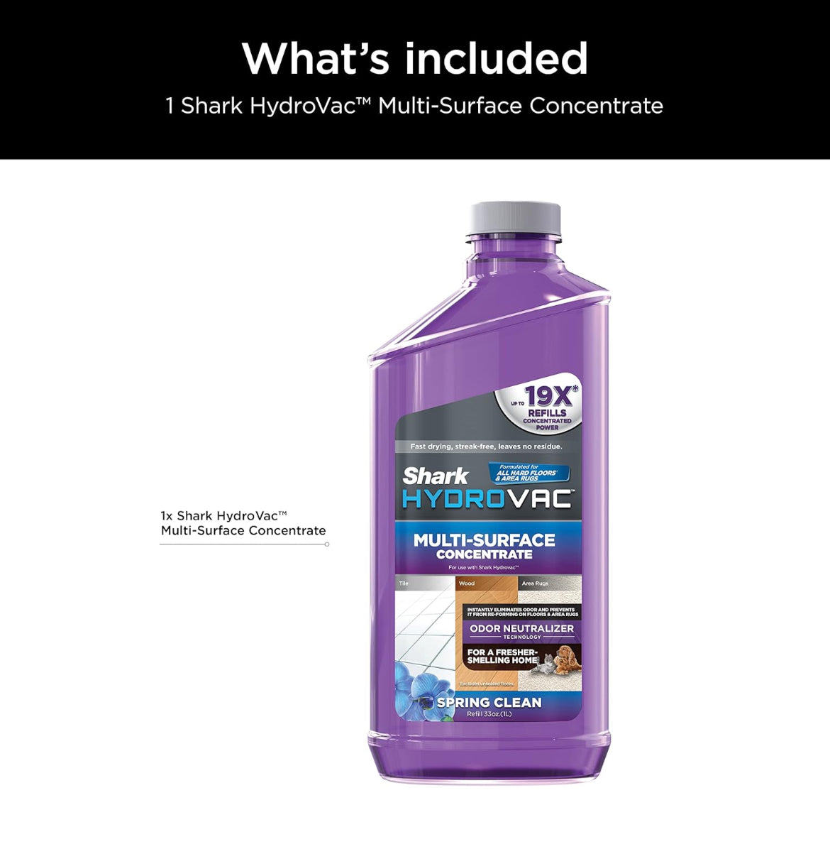 Shark HydroVac Multi-Surface 33-Oz. Concentrate with Odor Neutralizer - Spring Clean Scent
