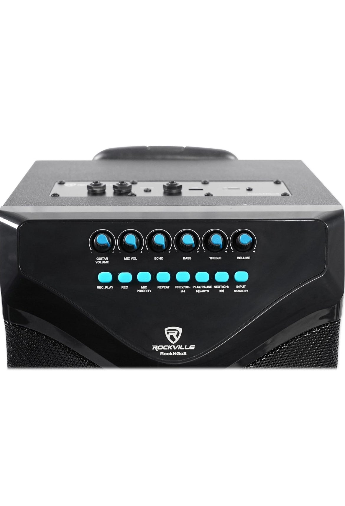 Rockville 8 INCHES Portable Rechargeable PA Speaker w Bluetooth + Wireless Mic - NEW