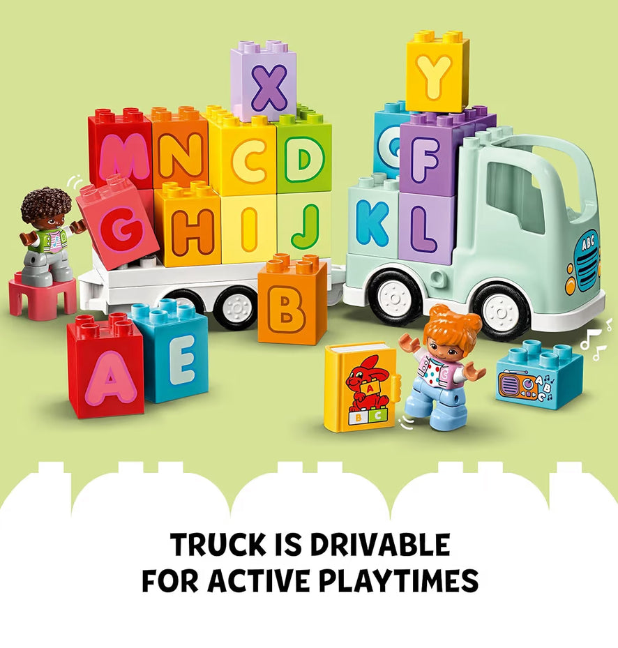 LEGO DUPLO Town Alfabet Vragmotor Speelding - Kleuter Leer- & Opvoedkundige Speelgoed vir Voorskool, Ouderdom 2+