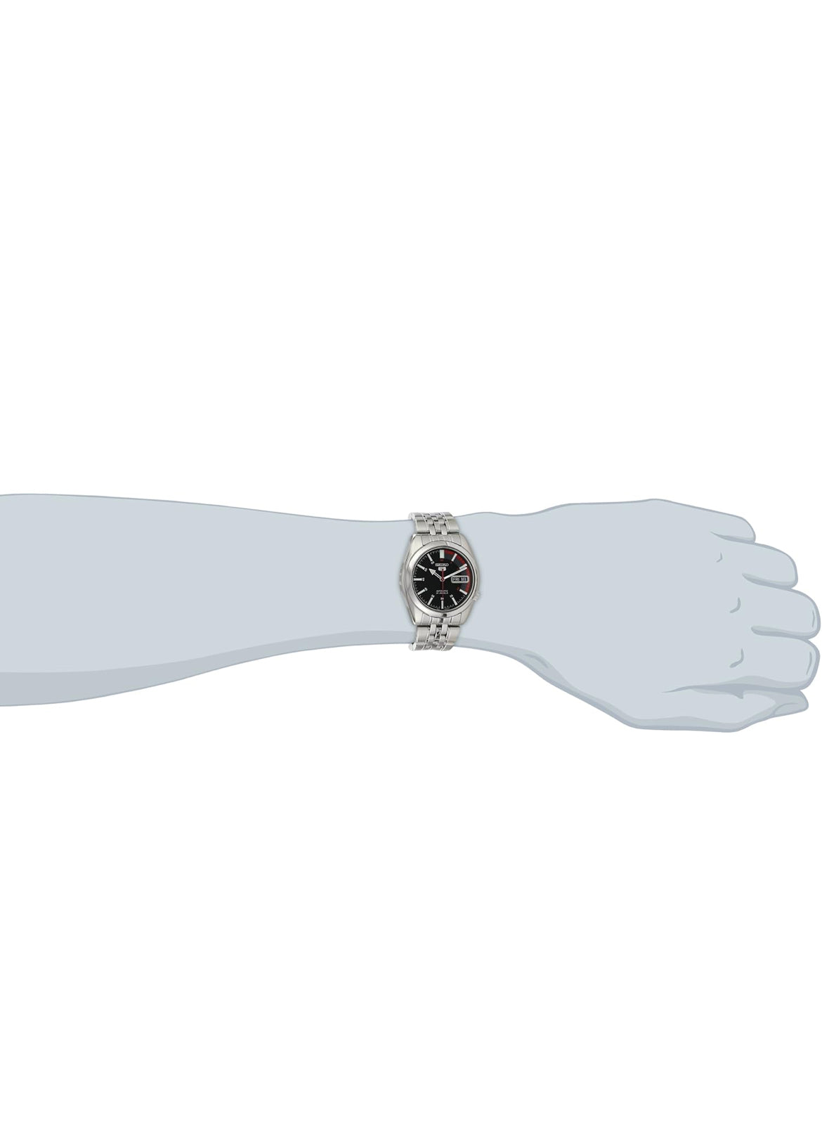 Seiko 5 Outomatiese Vlekvrye Staalhorlosie - Swart