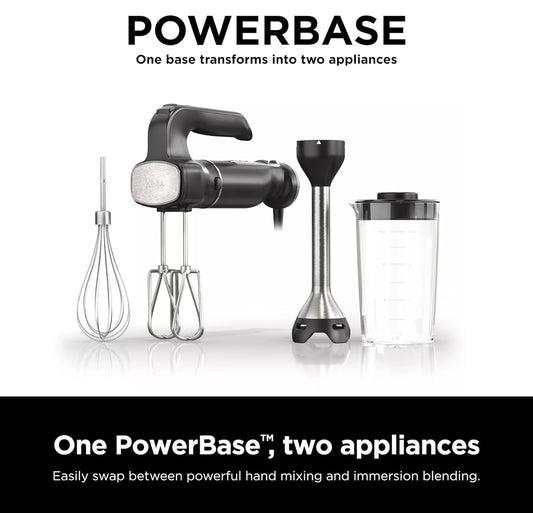 Ninja Handmenger, Dompelblender, Foodi Kragmengerstelsel, 750-Piek-Watt Handgedrae Emulsieblender & Elektriese Handmenger Kombinasie - Swart CI101