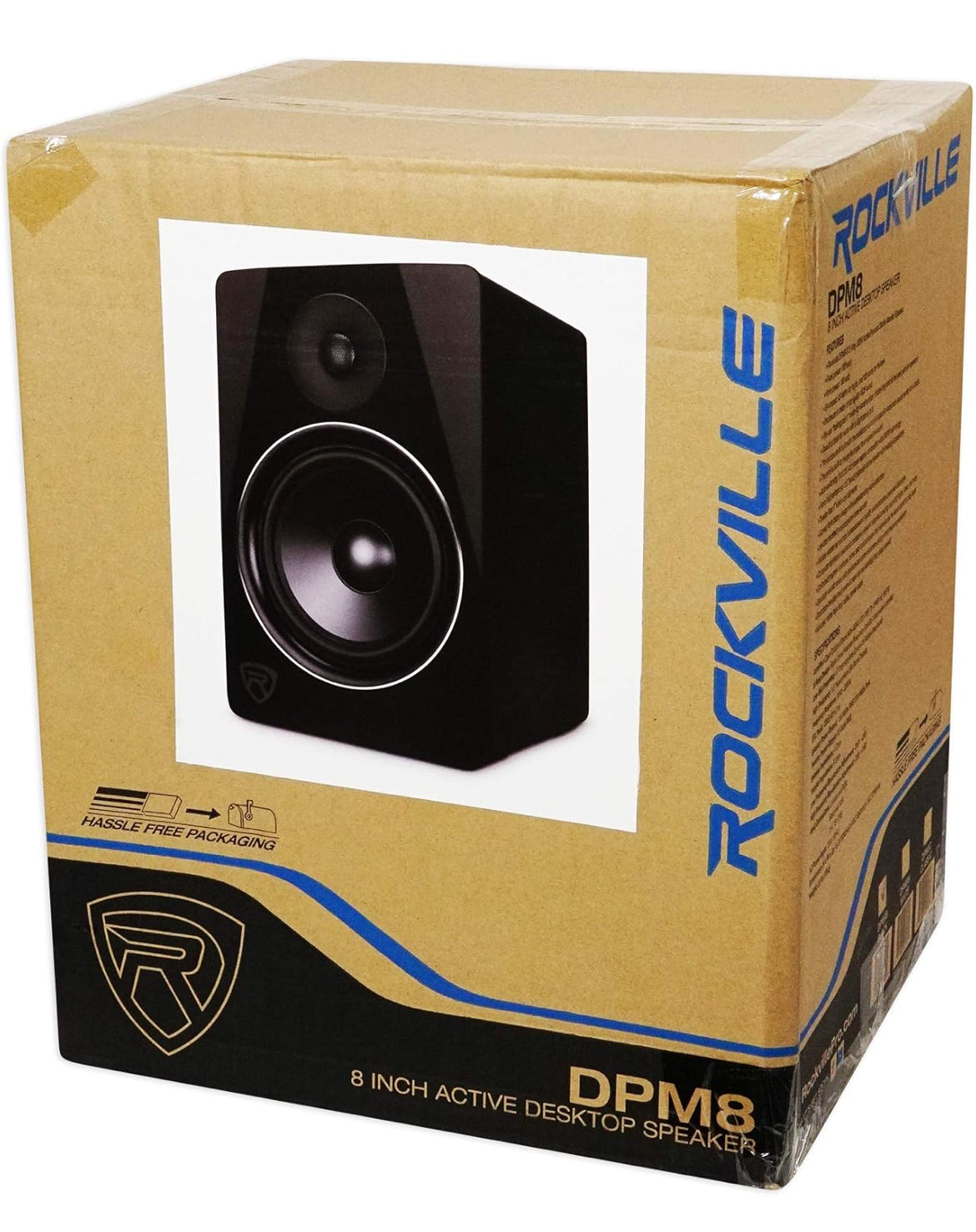 Rockville (2) DPM8B Dual Powered 8" 600w Active Recording Studio Monitors+Pads