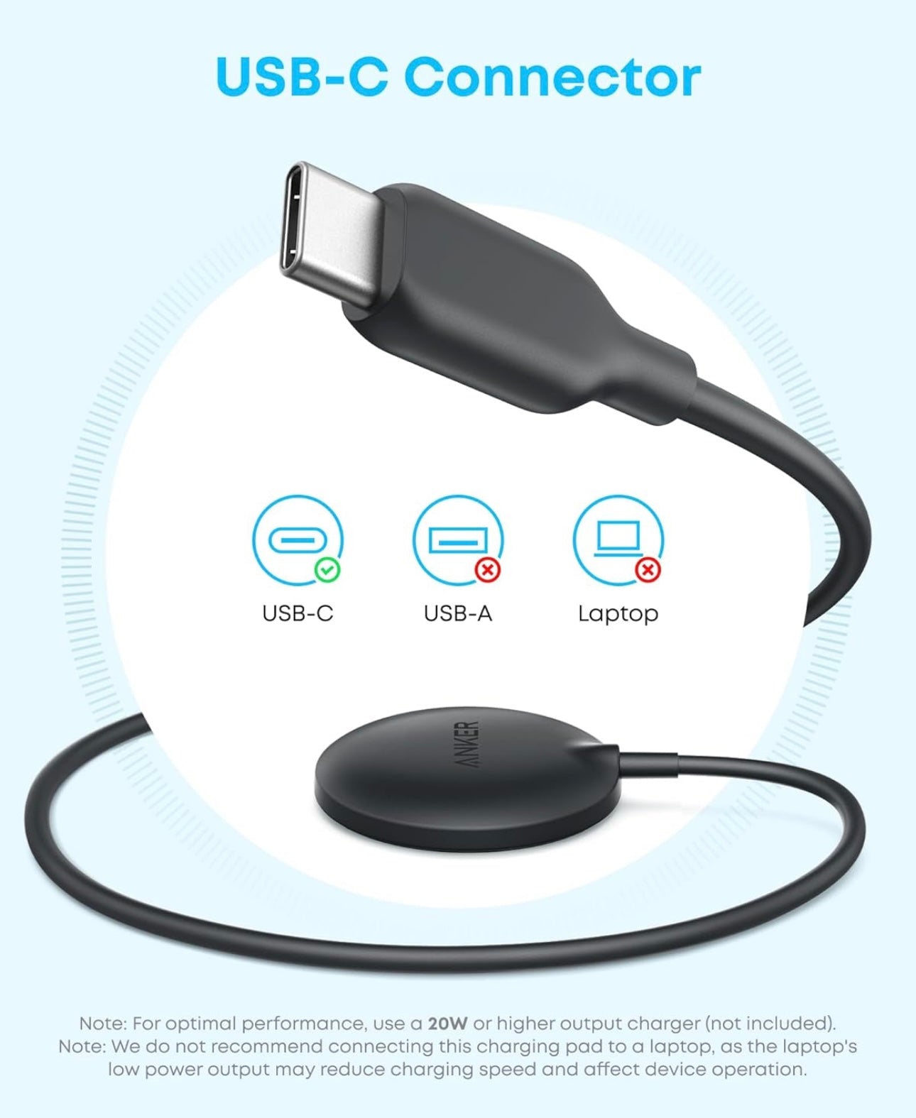 Anker Zolo Magnetic Wireless Charger Certified 15W MagSafe-Compatible Wireless Charging - (Black - 1 Pack)