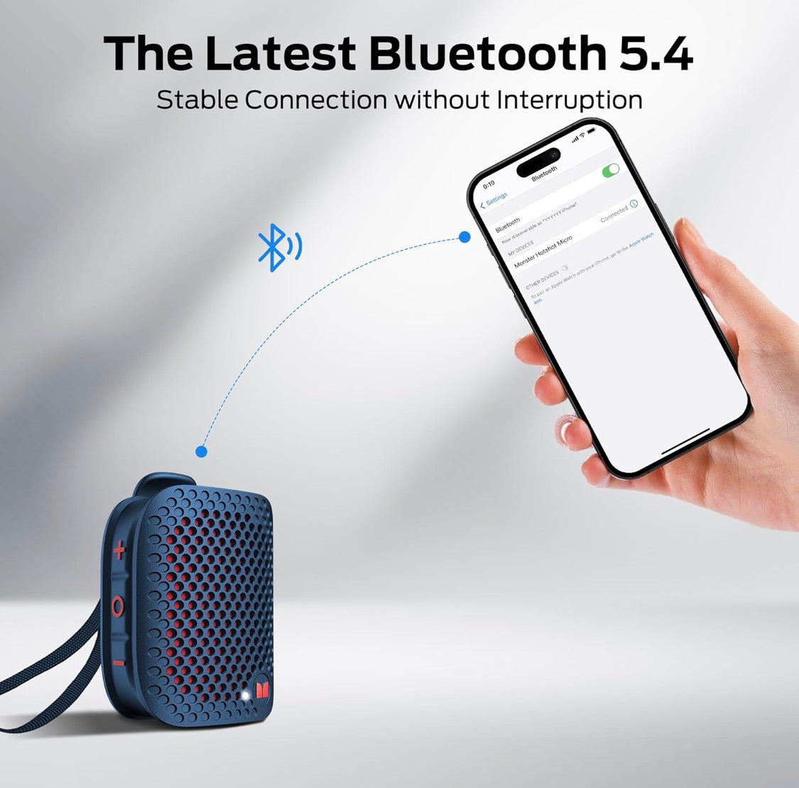 Monster Blaster Micro Clip-On Wireless Portable Speaker w/ Built-in Mic (Blue)