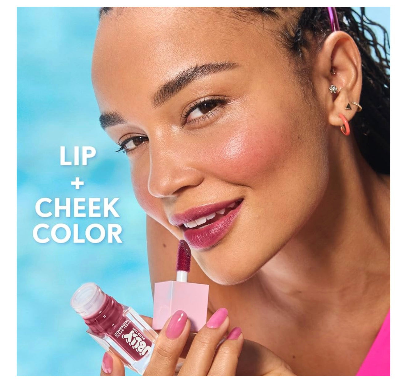COVERGIRL Clean Fresh Jelly Water Tint, Lip- en Wangtint, Smeerbestand, Hidrerend - 10 Raspberry Drops - (Framboos-pienk)